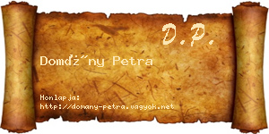 Domány Petra névjegykártya
